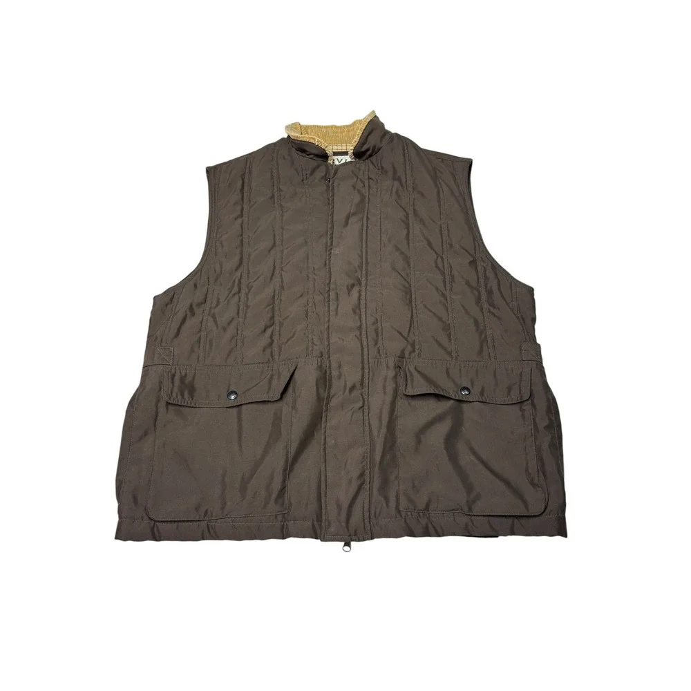 VTG‎ Orvis Sporting Traditions Mens XL Brown Quilted Shooting Vest Game Pocket
